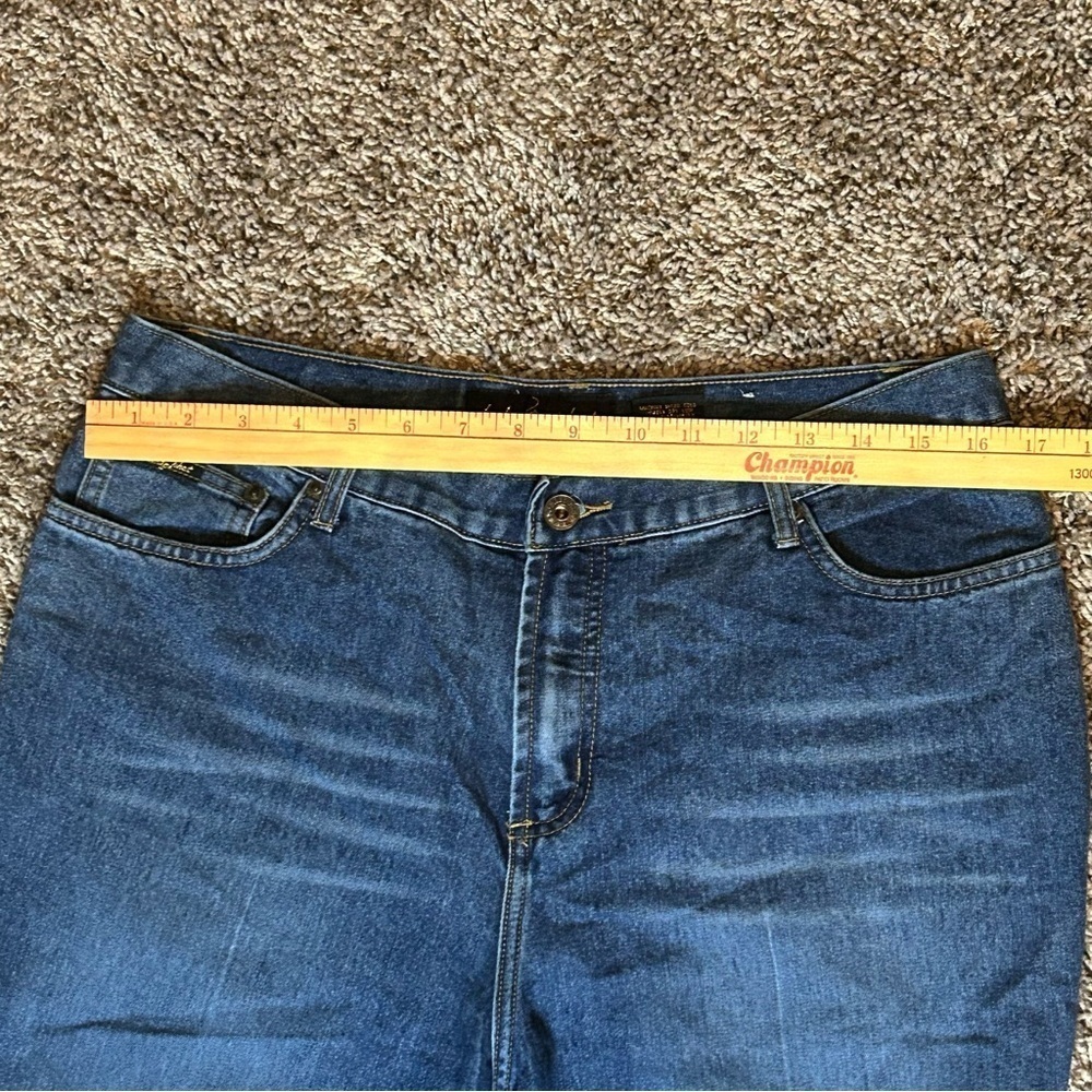 BABY PHAT Woman’s Size 13 Jeans Blue Wide Leg 33x31 Y2K Cat Logo - Picture 14 of 16